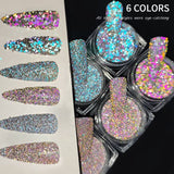 Diamond Chipping Reflective Disco Glitter 6pcs