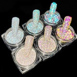 Diamond Chipping Reflective Disco Glitter 6pcs