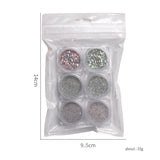 Diamond Chipping Reflective Disco Glitter 6pcs