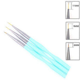 Striping Brush - Blue and Gold- 3pcs