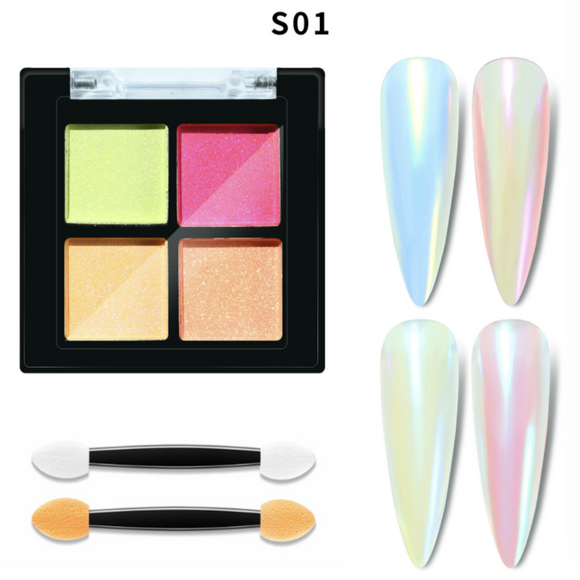 Solid Mirror Chrome Powder - 4 Colours - Set #01