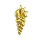 Metal Nail Jewelry - Gold Long Shell - 20pcs