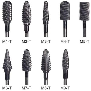 Electric Nail File/Drill Bits - Tungsten Black