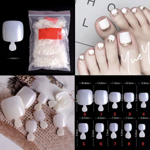 Toe Nail Tips with Tabs - 500pcs - Bag