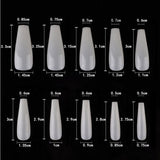 Coffin - Long Full Cover / Press On Nail Tips - 500pcs - Box - Clear