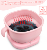 Wax Pot / Wax Boiling Bowl with Heating Pad - 400ml - Pink