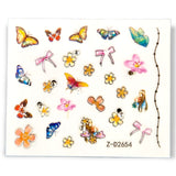 Nail Sticker - Butterflies And Flowers - (Z-D2654)