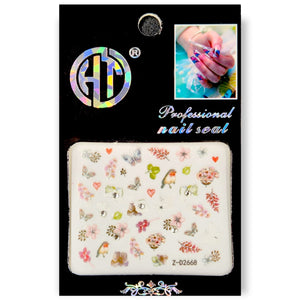 Nail Sticker - Birds And Flowers - (Z-D2668)