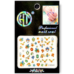 Nail Sticker - Gems and Stars - (Z-D2664)