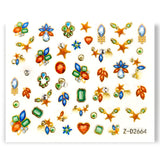 Nail Sticker - Gems and Stars - (Z-D2664)