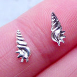 Metal Nail Jewelry - Silver Long Shell - 20pcs