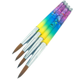 Acrylic Brush - Aqua Rainbow Glitter - Single