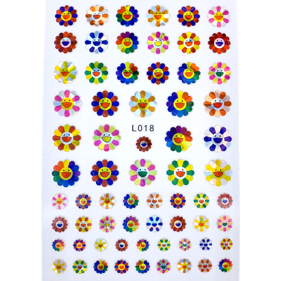 Nail Sticker - Laser - Flower Face - (L018)