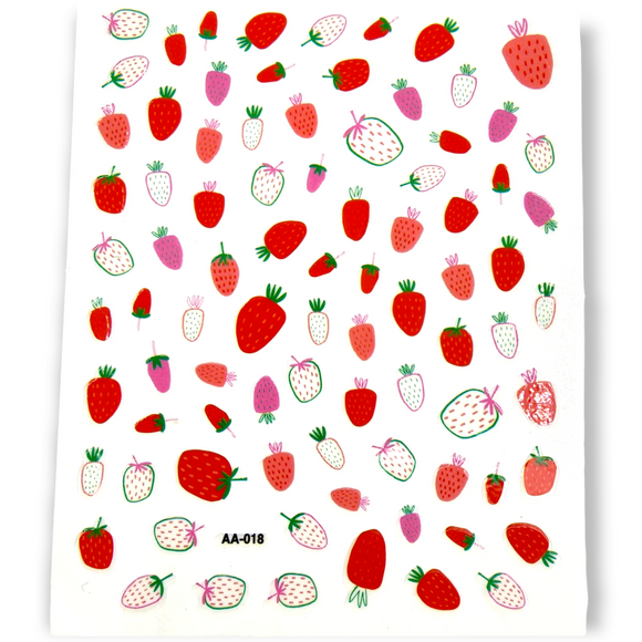 Nail Sticker - Strawberries - (AA-018)