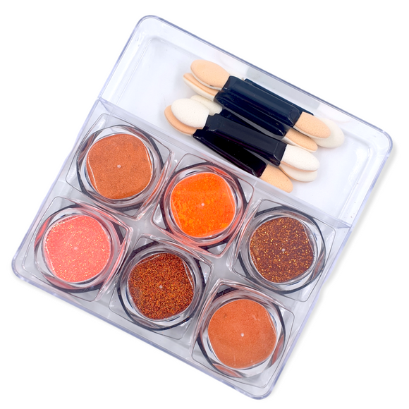 Vicovi - Chrome Powder & Glitter Set - Orange - 6pcs