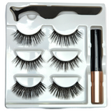 Magnetic Eyelashes & Eyeliner Set - 3 Pairs