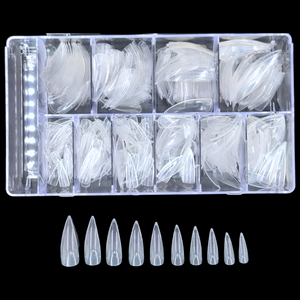 Stiletto/Eagle Claw - Halfmoon Cover Nail Tips - 500pcs - Box