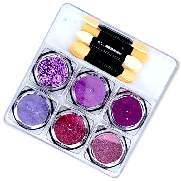 Vicovi - Chrome Powder & Glitter Set - Purple - 6pcs