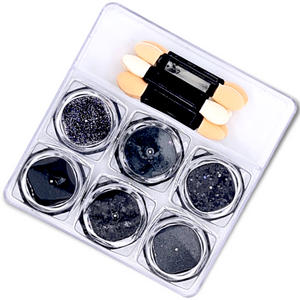 Vicovi - Chrome Powder & Glitter Set - Black - 6pcs