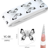 Nail Forms - Stiletto - Tip Sculpting Guide Stickers 100psc - YC08