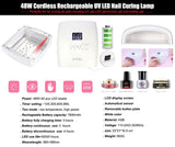 Cordless Rechargeable - UV LED Light / Lamp 48W - White