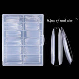 Almond - XL Long Full Cover / Press On Nail Tips - 120pcs - Box - Clear