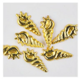 Metal Nail Jewelry - Gold Long Shell - 20pcs