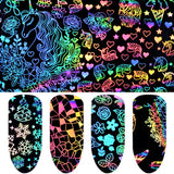 Holographic Nail Foil Transferer Paper - 8pcs