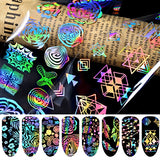 Holographic Nail Foil Transferer Paper - 8pcs