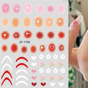 Nail Sticker - Hearts - (JO-1700)